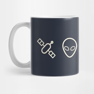 Retro minimal UFO Sci Fi Mug
